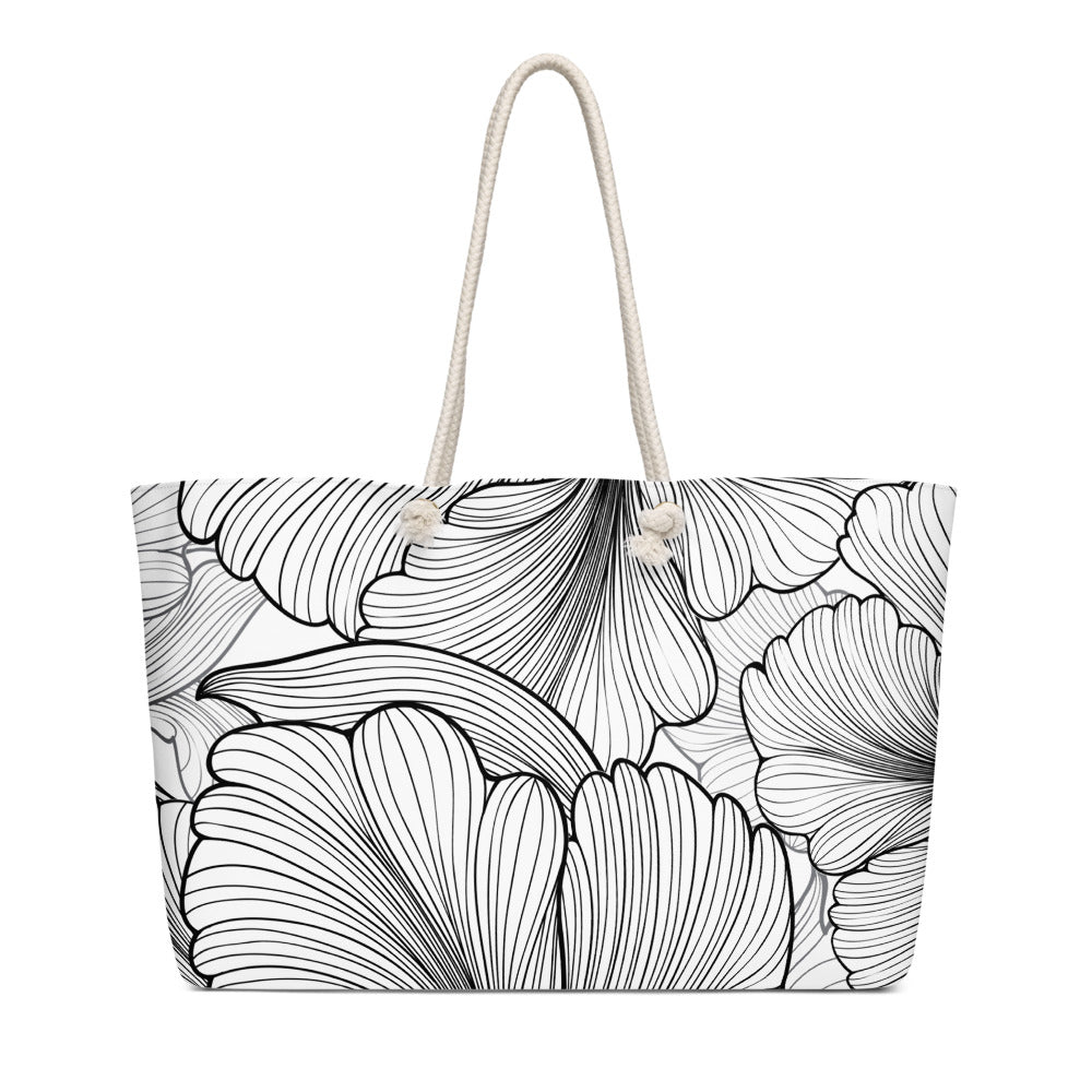 BX "Ginkgo Floral" Monochrome Tote Bag