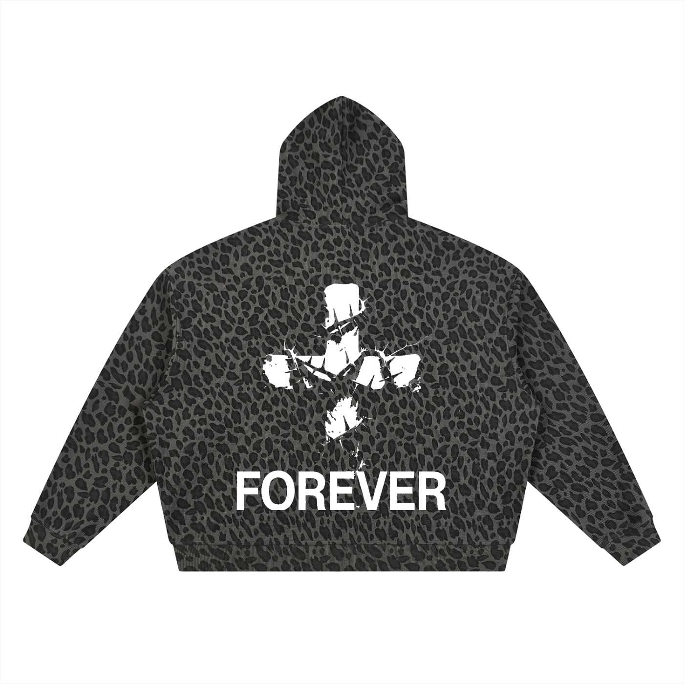 BX WASH Leopard Full Zip Hoodie