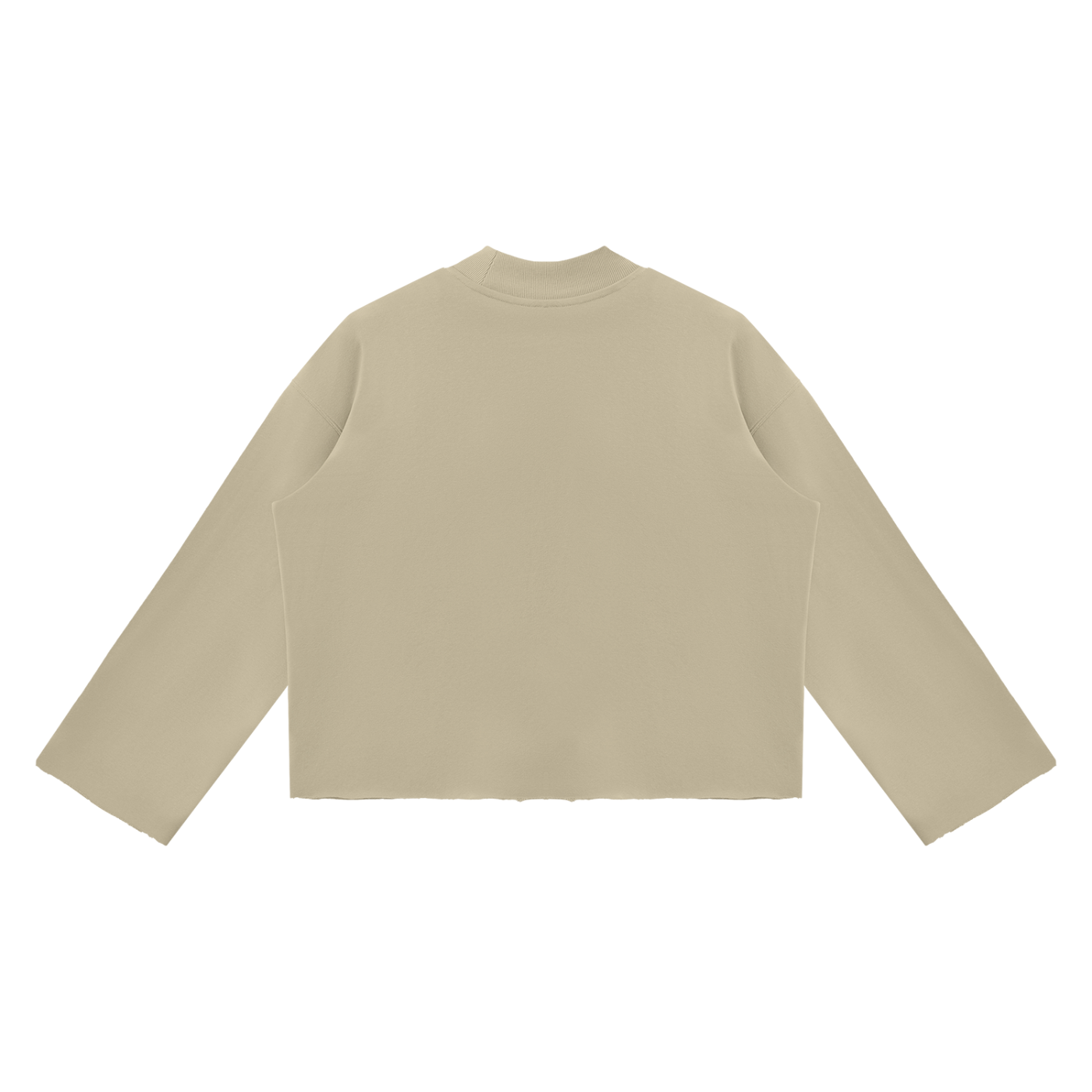 BX  Mock Neck Raw Edge Boxy Sweatshirt