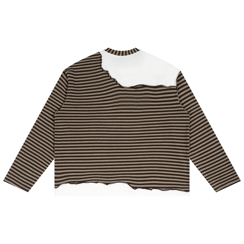 BX Striped Panel Boxy Long Sleeve T-Shirt
