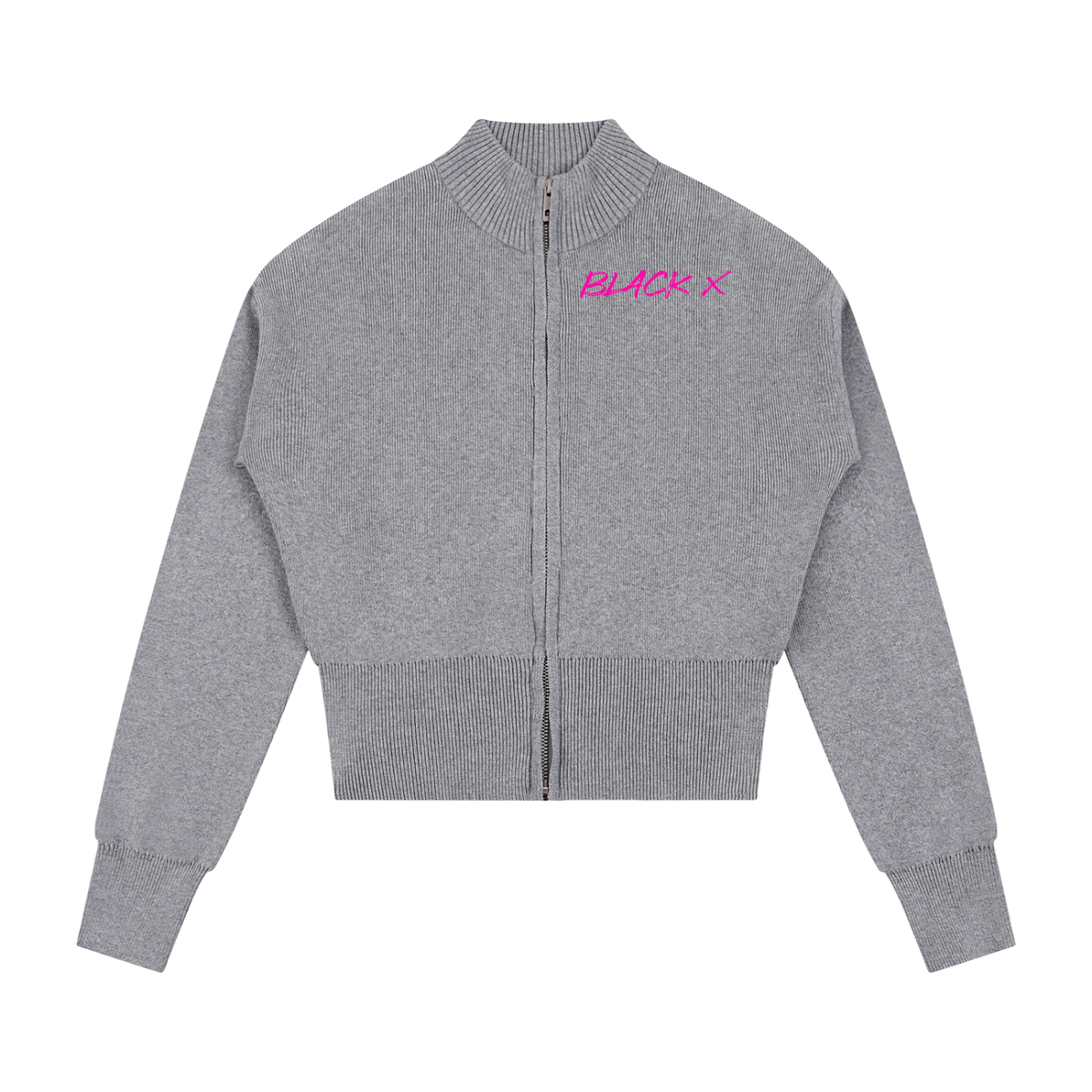 BX Mock Neck Zip Up Cardigan