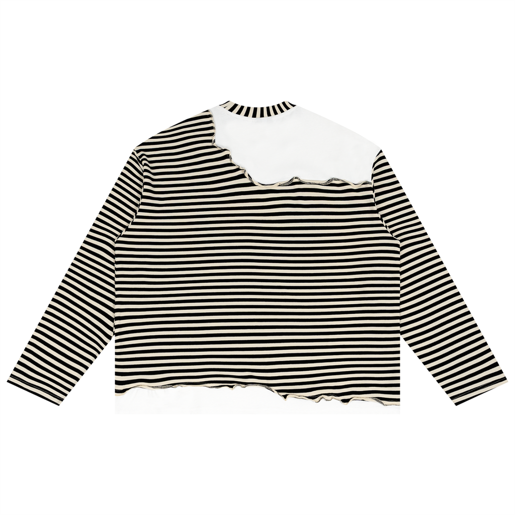 BX Striped Panel Boxy Long Sleeve T-Shirt