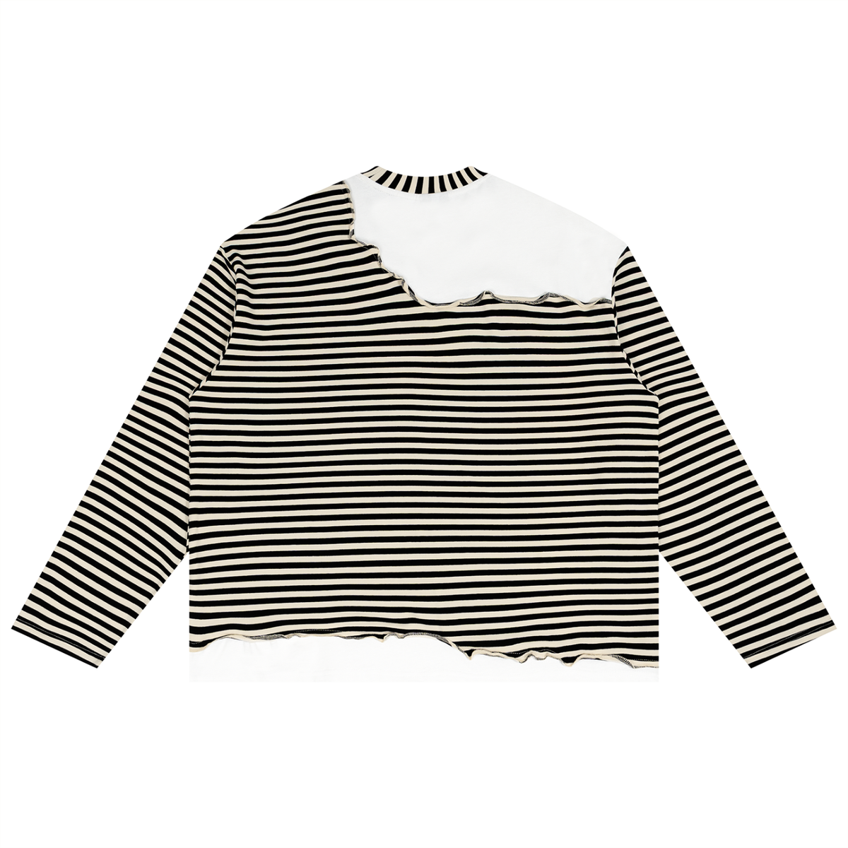 BX Striped Panel Boxy Long Sleeve T-Shirt