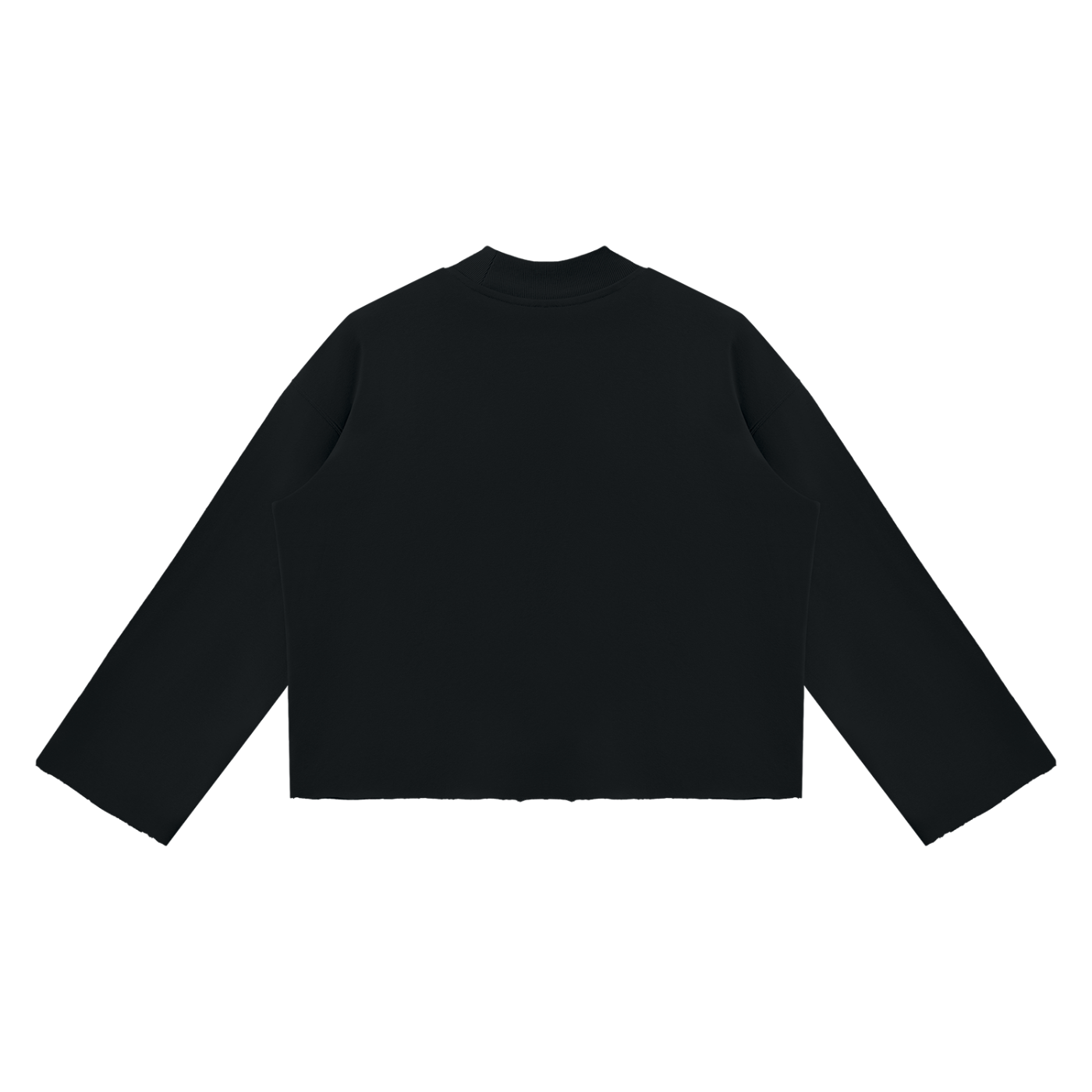 BX  Mock Neck Raw Edge Boxy Sweatshirt