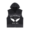 BX VINTAGE WASHED ZIP-UP HOODED TANK TOP