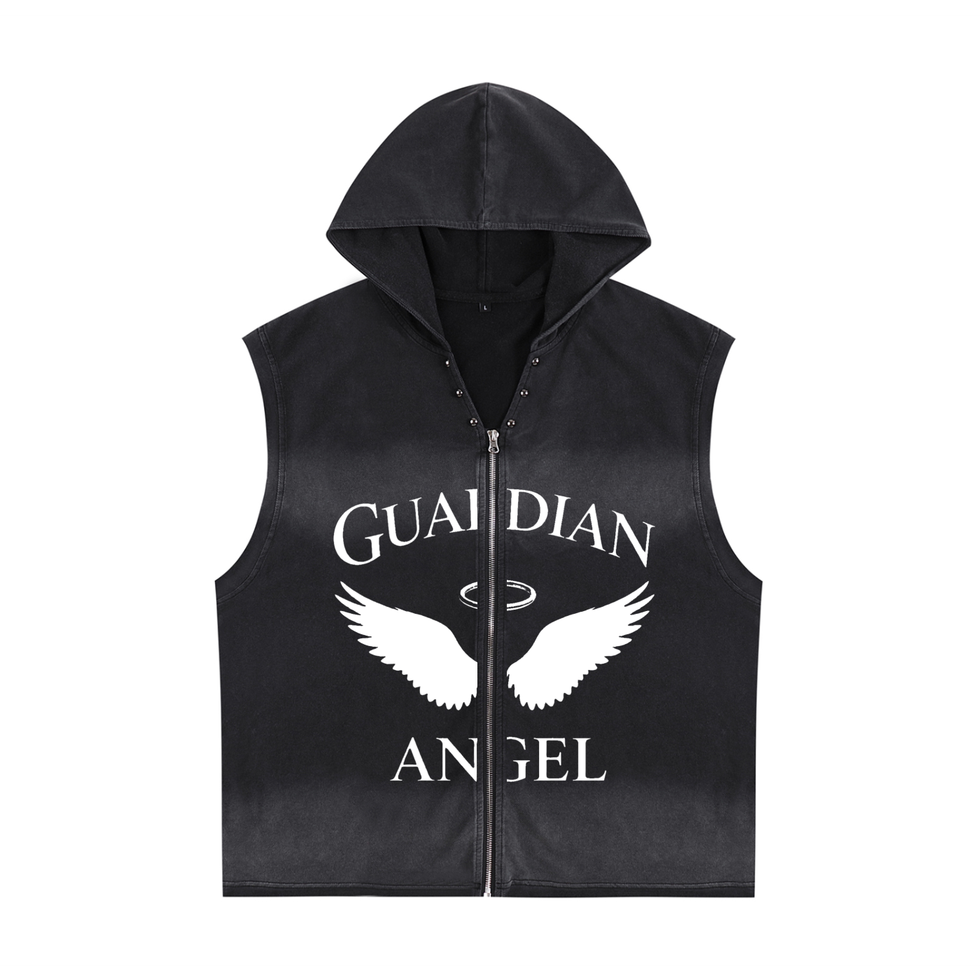 BX VINTAGE WASHED ZIP-UP HOODED TANK TOP