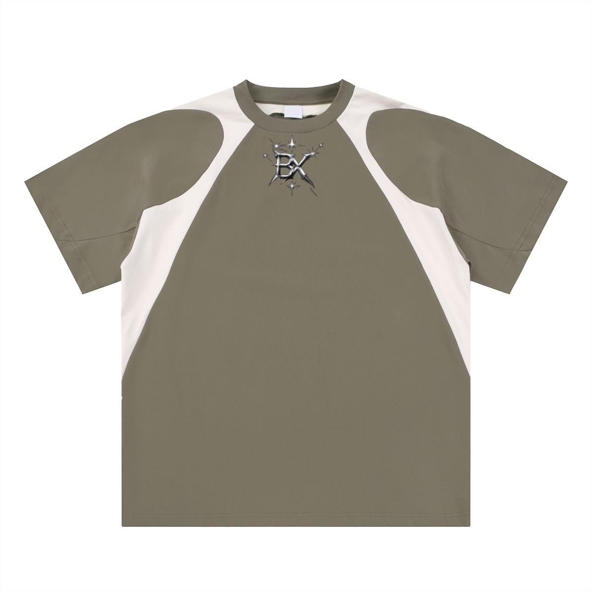 BX Contrast Panel Cotton T-Shirt