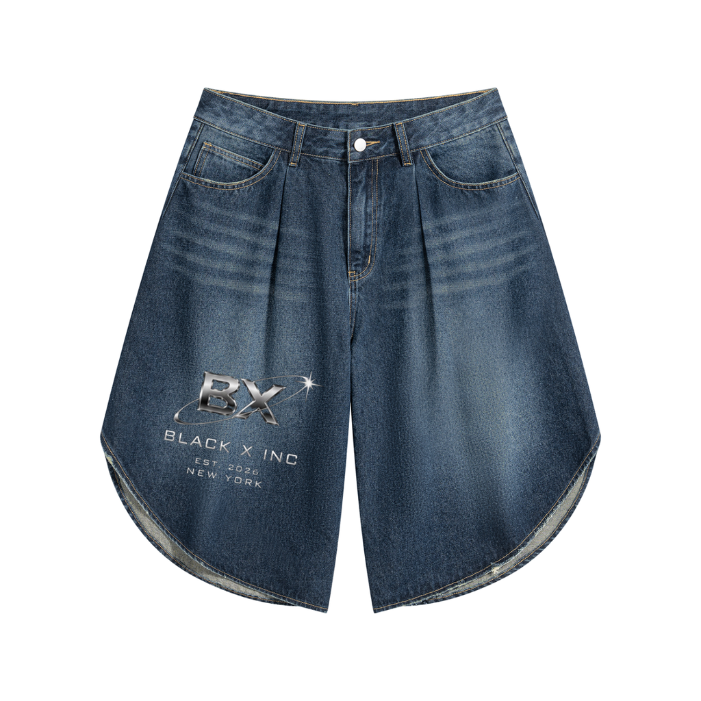 BX “REGNAL” Wide Leg Denim Shorts