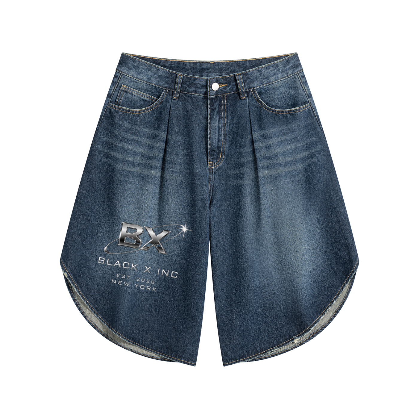 BX “REGNAL” Wide Leg Denim Shorts