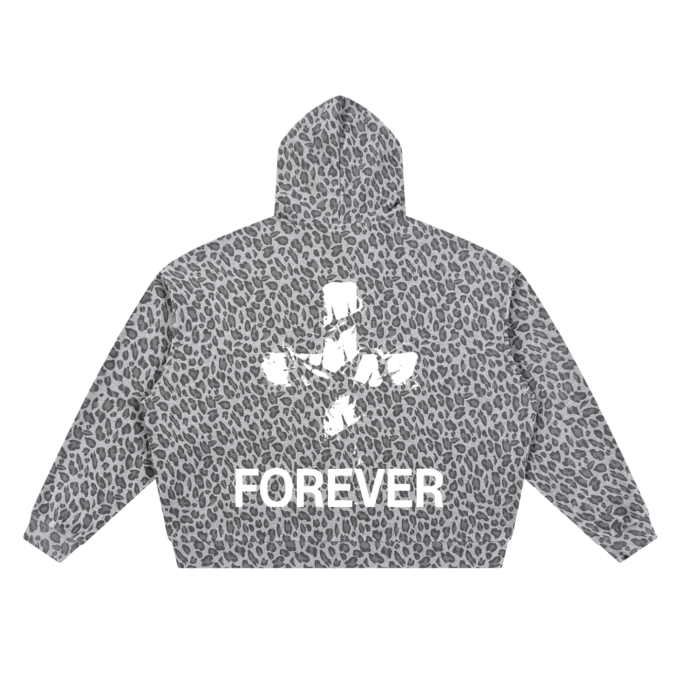 BX WASH Leopard Full Zip Hoodie