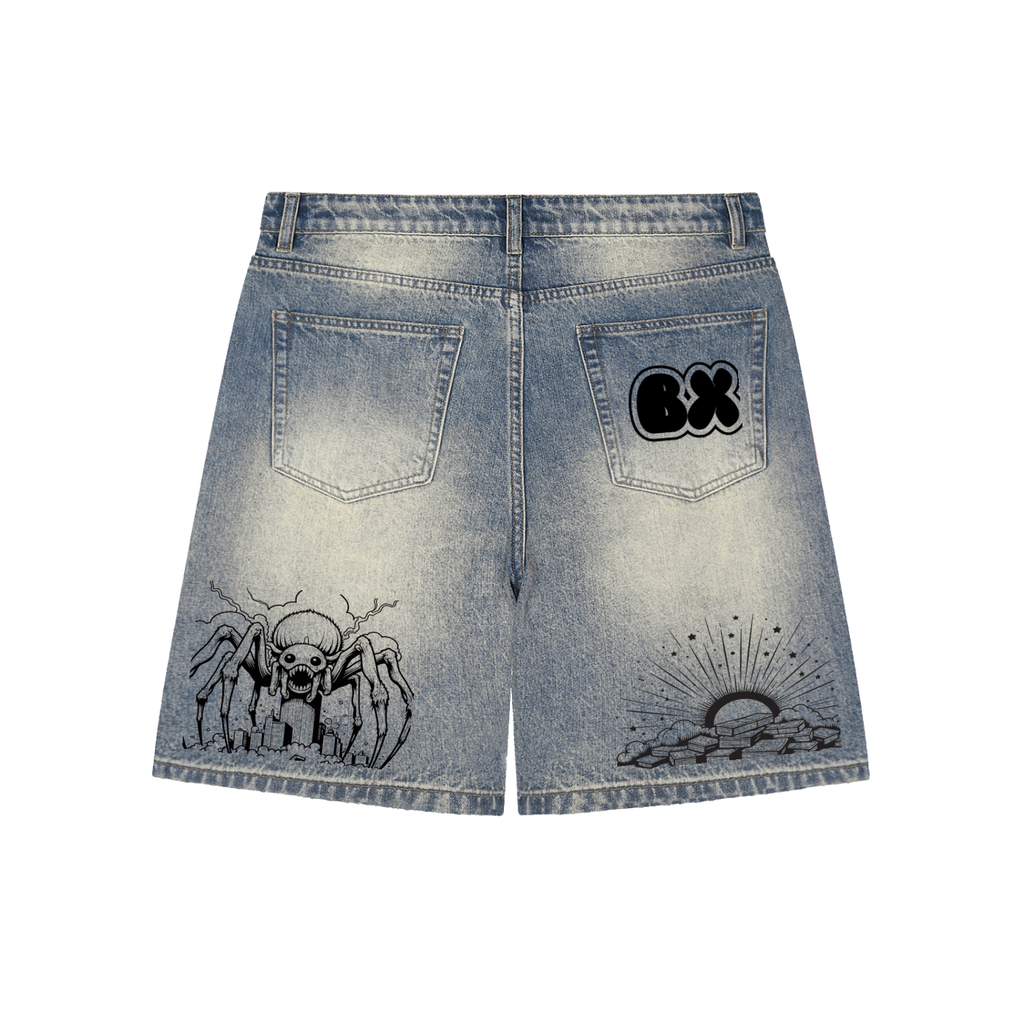 BX Faded Distressed Baggy Denim Shorts