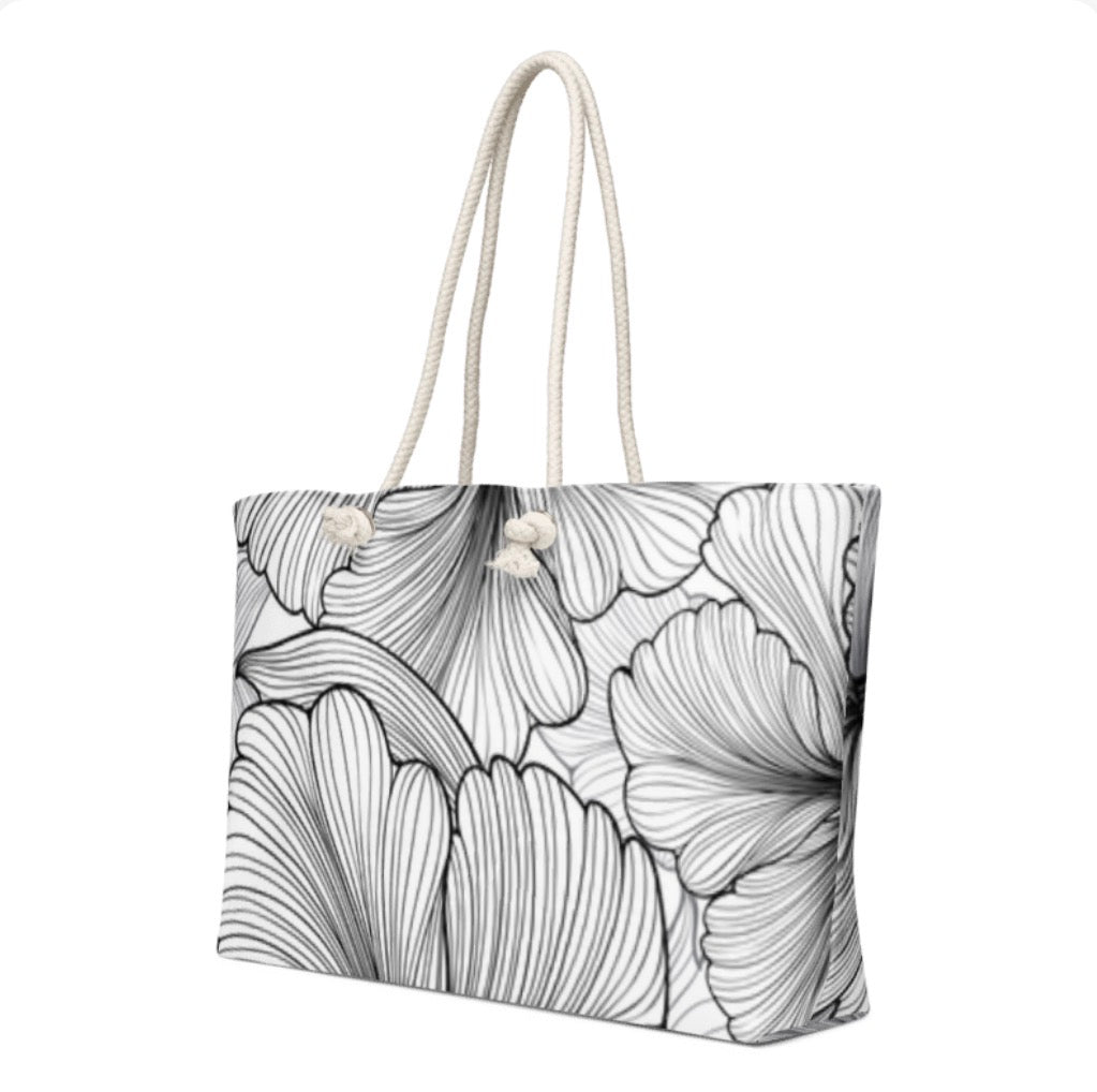 BX "Ginkgo Floral" Monochrome Tote Bag