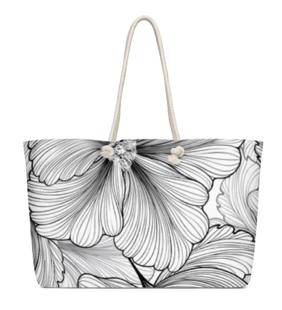 BX "Ginkgo Floral" Monochrome Tote Bag