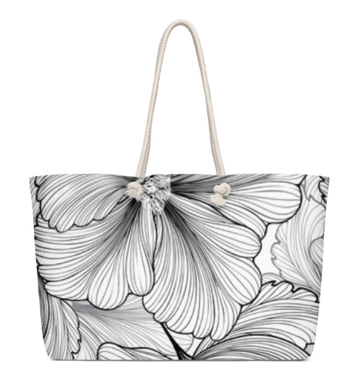 BX "Ginkgo Floral" Monochrome Tote Bag