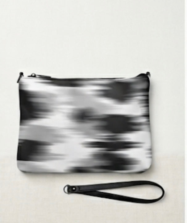 BX Cyber-Distortion Luxury Oversize Motion-Blur Zipper Pouch