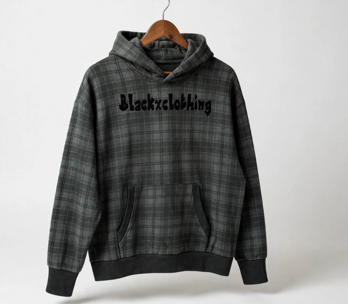 BX Plaid Color Block Hoodie