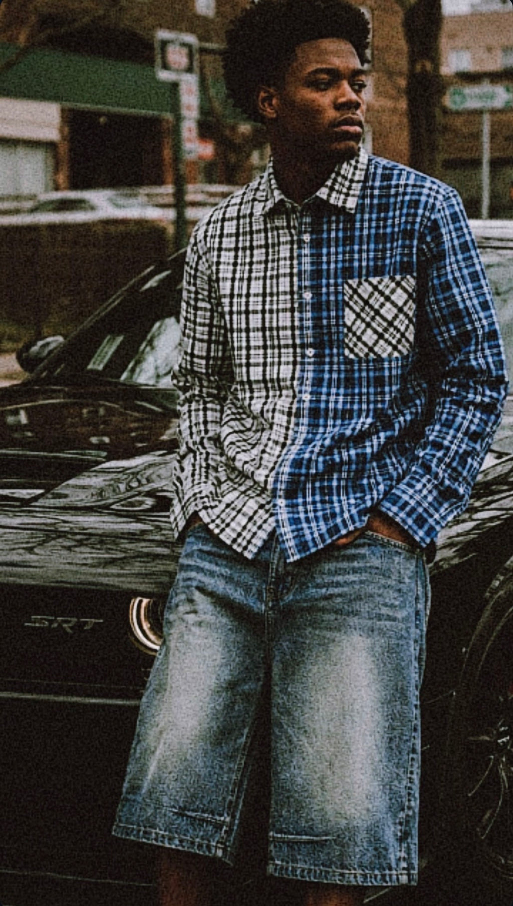 BX  Plaid Color Block Shirt