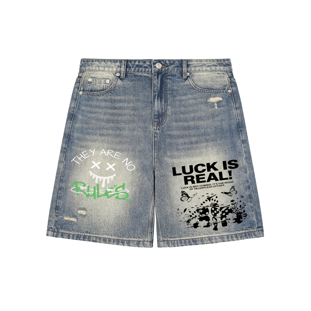 BX Faded Distressed Baggy Denim Shorts