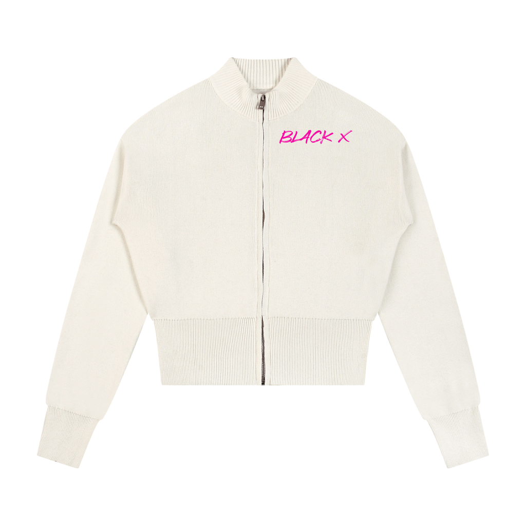 BX Mock Neck Zip Up Cardigan