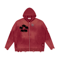 BX  Distressed Full Zip Sweater