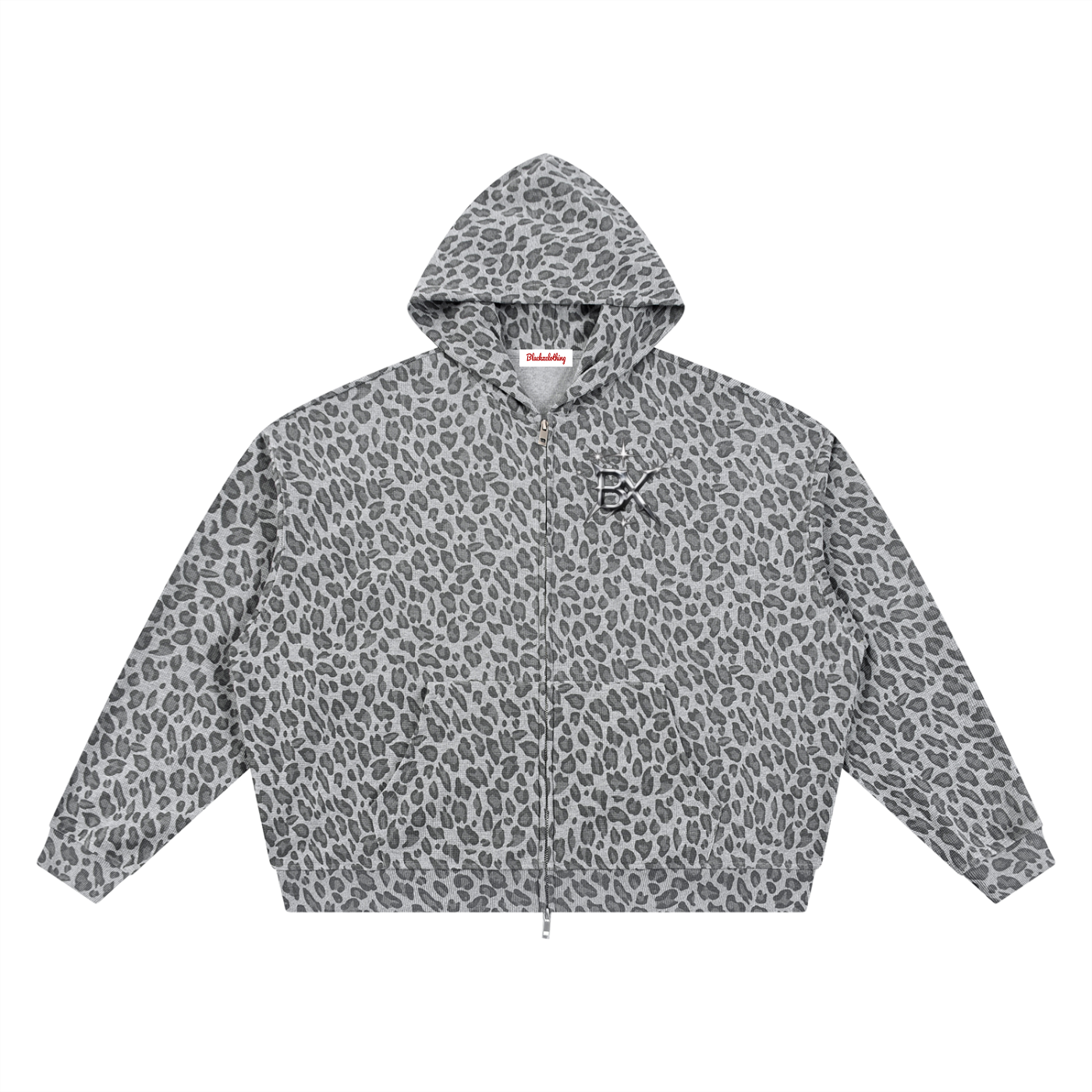 BX WASH Leopard Full Zip Hoodie