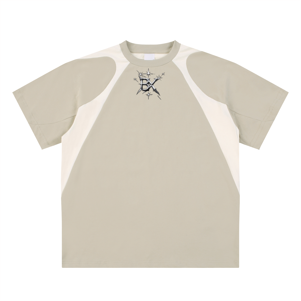 BX Contrast Panel Cotton T-Shirt