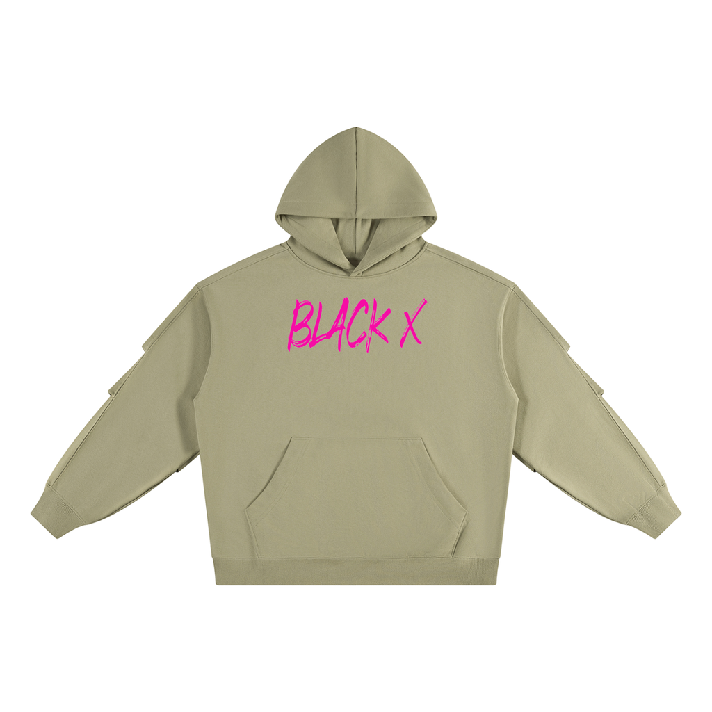 BX “Graffiti” Ruched Sleeves Hoodie