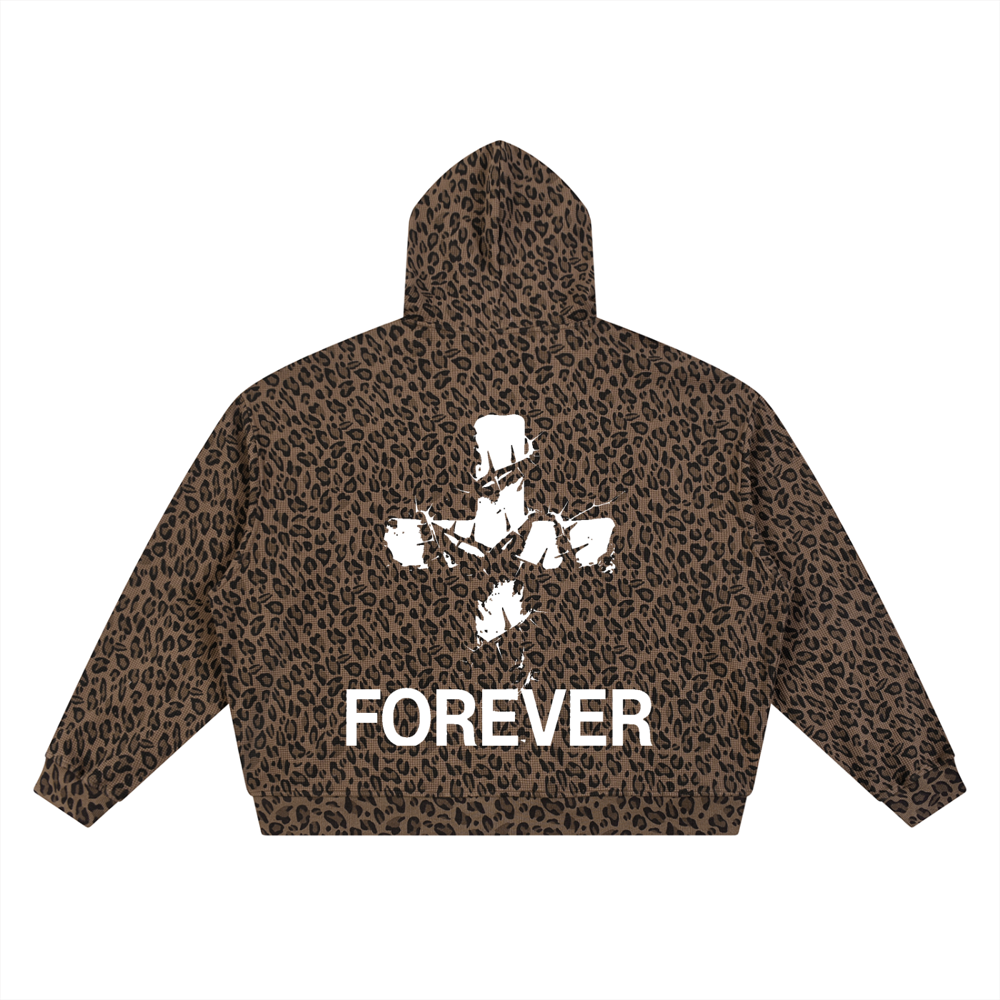BX WASH Leopard Full Zip Hoodie