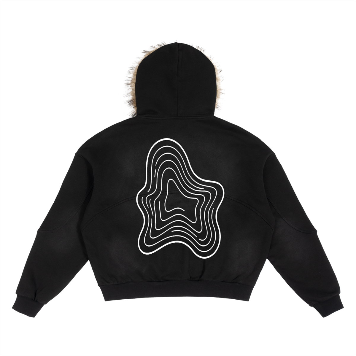 BX-detachable fur hoodie