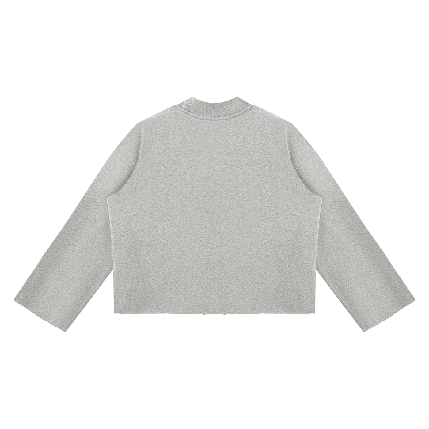 BX  Mock Neck Raw Edge Boxy Sweatshirt